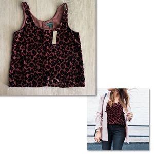 NWT J. Crew Rose Leopard Velvet Top Size 4